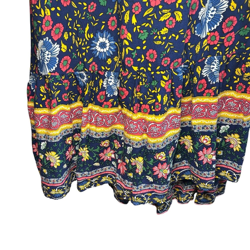 Zesica XL Blue Floral Boho Wrap Maxi Dress Cottage Casual Whimsigoth Retro - Picture 7 of 17